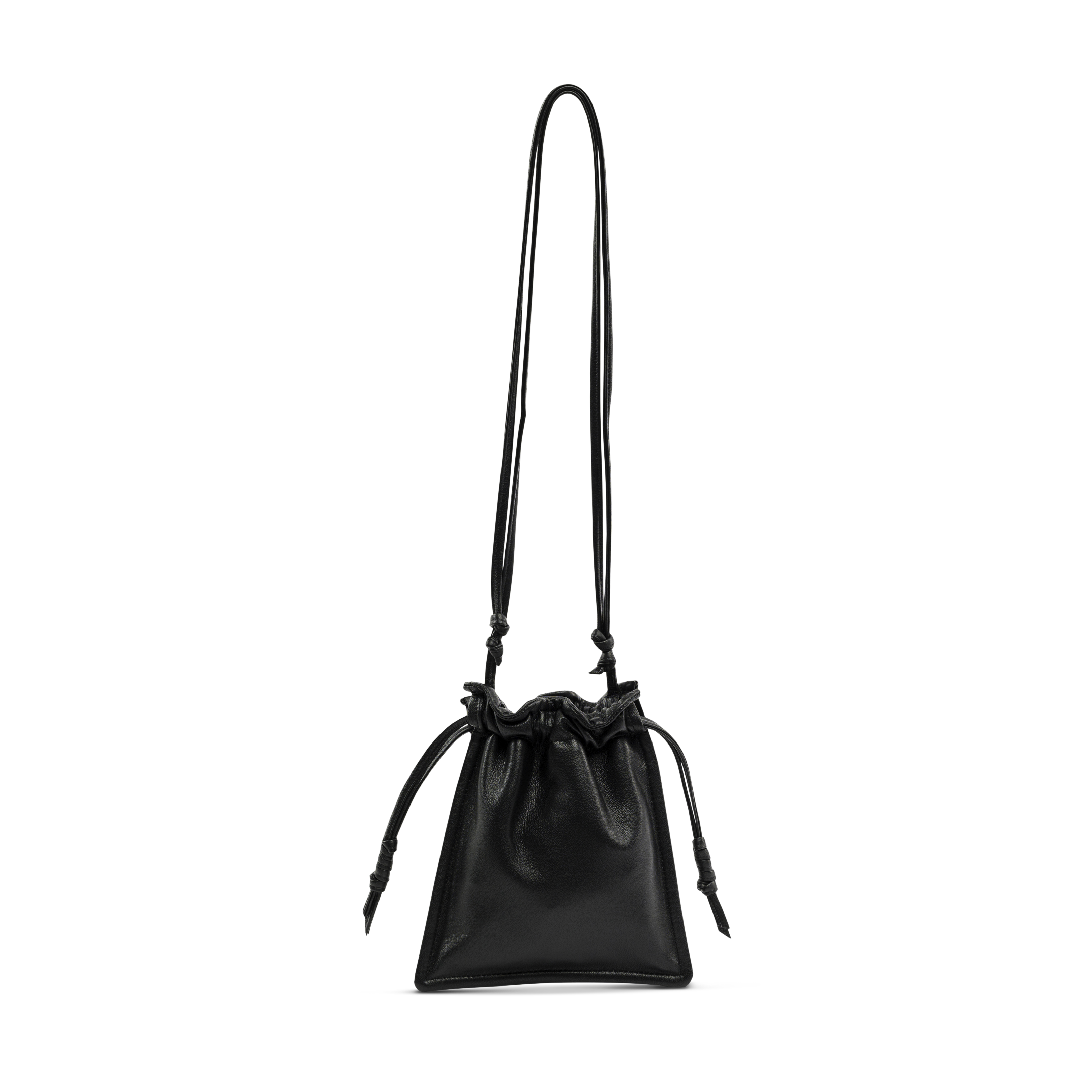 Clare V Bag Handbag Drawstring/Bucket Black Leather